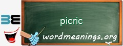WordMeaning blackboard for picric
